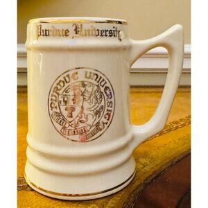 Purdue University Boilermakers VTG Gold Tankard Beer Stein Mug USA WC Bunting